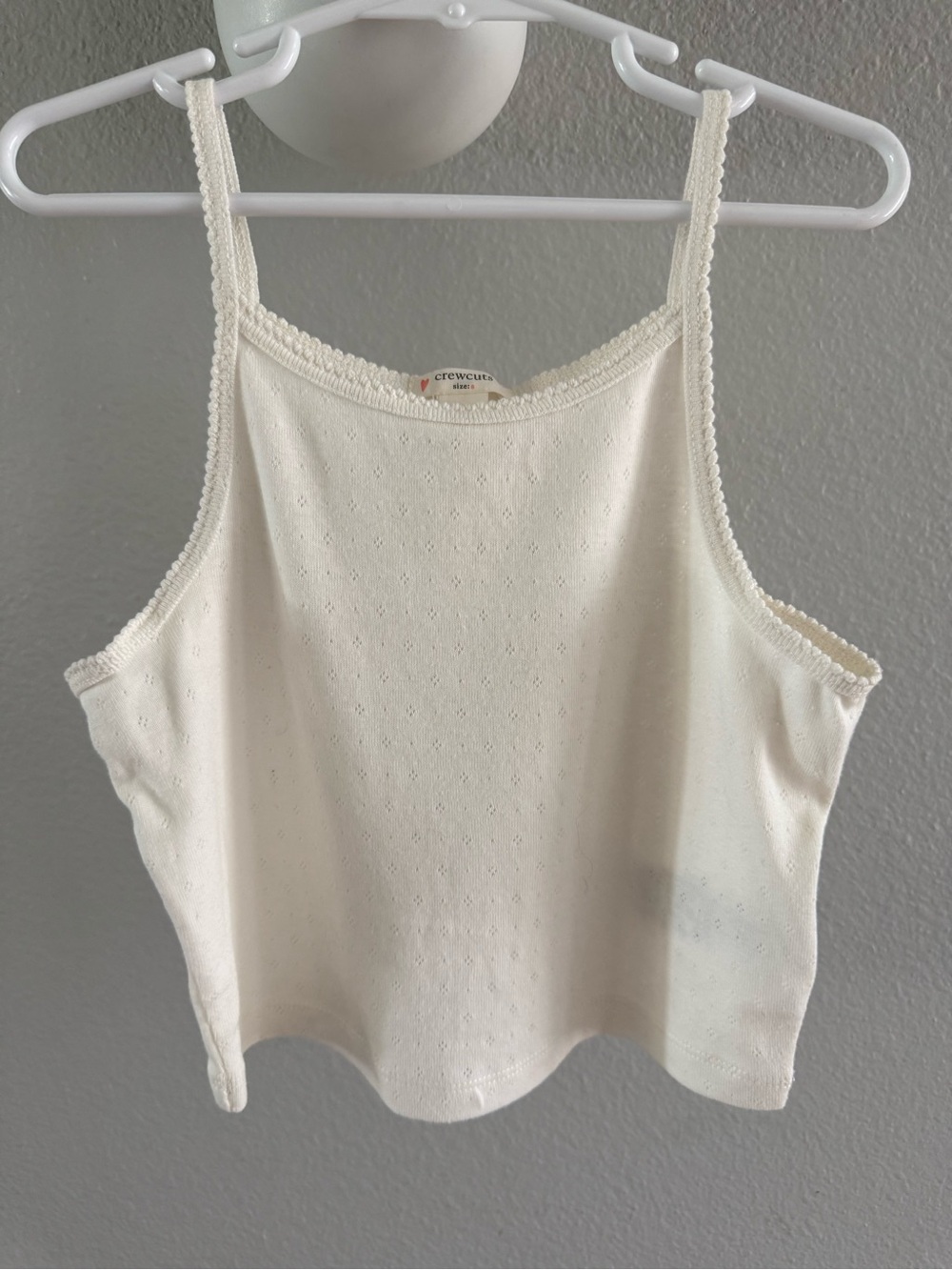 Crewcuts Cream Eyelet Camisole Tank